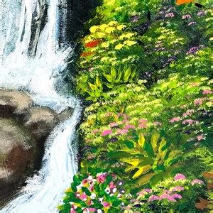 La Coca Waterfall at El Yunque Rainforest Giclee Print Wall Art From My Original Painting Nature ...