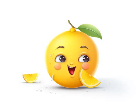 Smiling Character Of Lemon Cartoon On White Background Cartoon Art