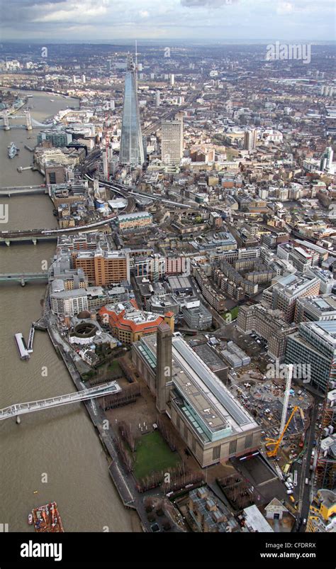 Aerial View Of The River Thames Tate Modern The Shard On London S