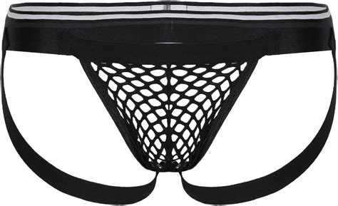 Amazon Yizyif Mens Underwear Open Butt Sissy Fishnet Bulge Pouch