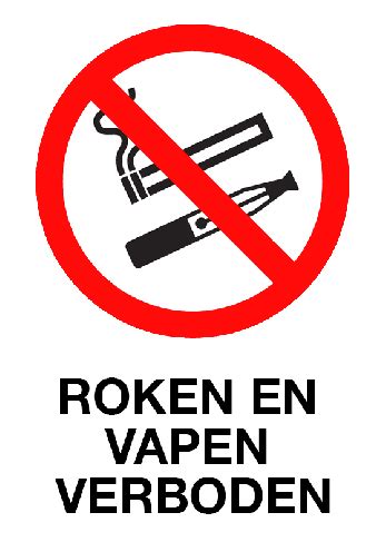 Pictogram Roken En Vapen Verboden Met Tekst Sticker