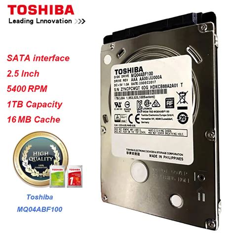 MQ04ABF100 Toshiba 1TB 1000GB Internal HDD 5400rpm Sata3 0 7mm 2 5