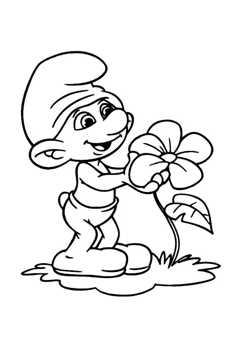 Smurf Florzinha Para Colorir Imprimir Desenhos