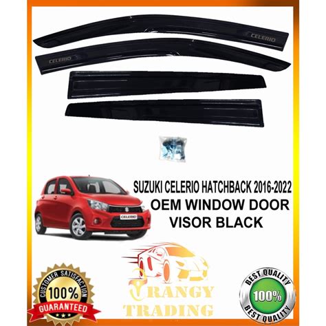 Suzuki Celerio Hatchback To Oem Window Door Rain Visor Black