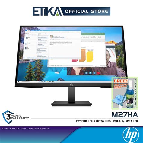 HP M27HA 27 IPS FHD LED Monitor With Built In Speakers VGA