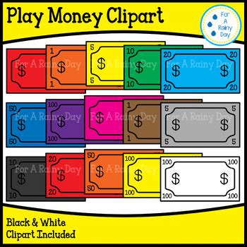 Dramatic Play Money Clipart-Blank Money Templates by For A Rainy Day