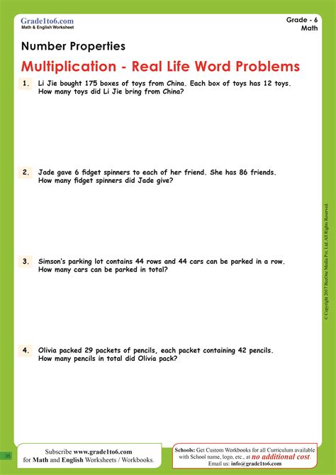 Multiplication Word Problems Worksheets For Grade 2 Worksheets For