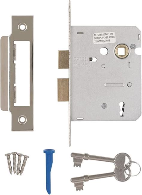 Smith And Locke 3 Lever Mortice Sashlock Nickel Plated 3 76mm Uk Diy And Tools