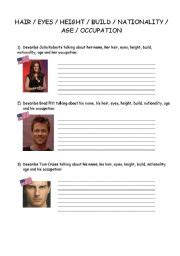 Describing Famous People ESL Worksheet By Francinig