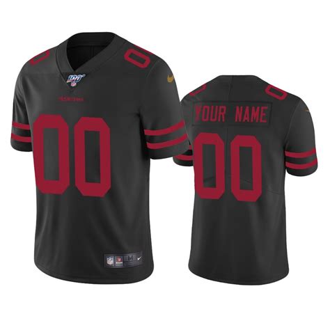 San Francisco 49ers Custom Black 100th Season Vapor Limited Jersey ...