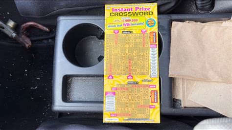 One Instant Prize Crossword Ticket From The Ca Lottery