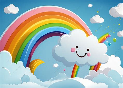 Fondo De Dibujos Animados Lindo Nubes Arcoiris Arco Iris Nubes