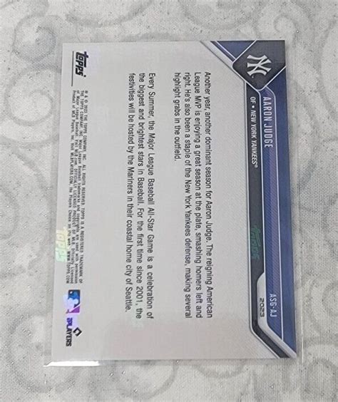 Topps Now Mlb All Star Game Aaron Judge Asg Aj Platinum