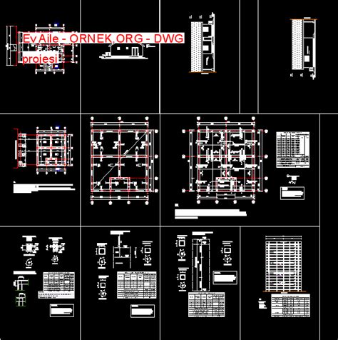 Ev Aile Dwg Projesi Autocad Projeler