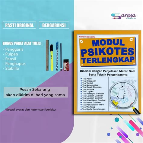 Jual Modul Psikotes Terlengkap Disertai Dengan Penjelasan Materi Soal