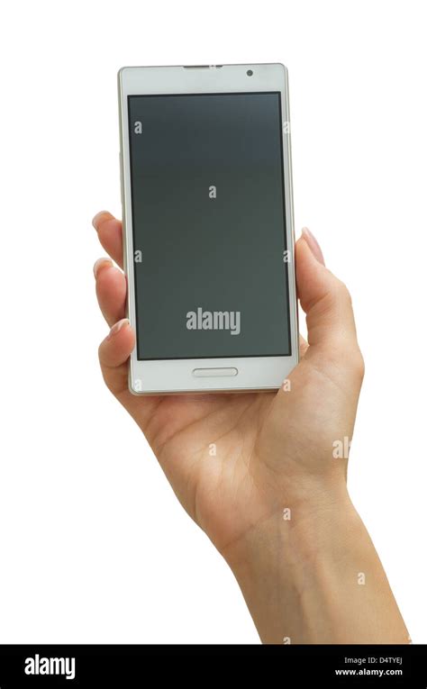 Hand Holding Mobile Smart Phone With Blank Screen Stock Photo Alamy