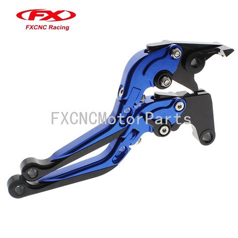 CNC Extending Folding Clutch Brake Lever One Pair Blue For Yamaha XT660