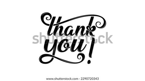 Thank You Handwritten Black Color Suitable Stock Vector Royalty Free