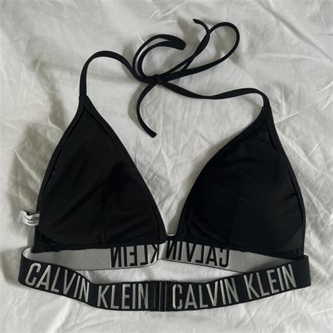 Calvin Klein Triangle Bikini Top Size M Worn Once Depop
