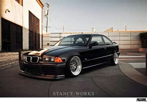 Bmw E36 M3 Black Deep Dish Slammed Stanceworks Bmw E36 Bmw Bmw E36 Bmw E30