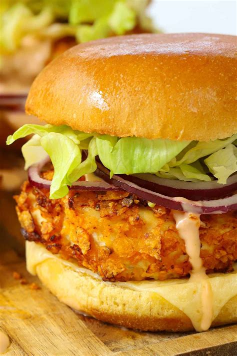 Crispy Chicken Burgers {with Hot Honey Mayo}