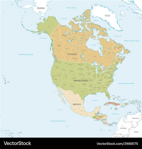 North And Middle America Map Drucie Kimberley