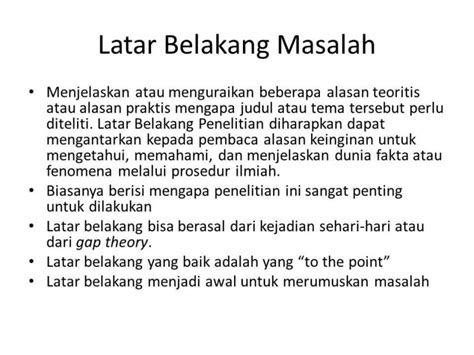 Contoh Isi Latar Belakang Masalah Karya Ilmiah