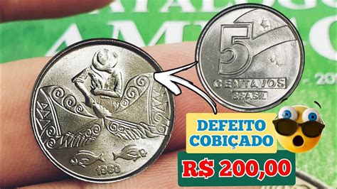 Moeda Centavos Pescador Apareceu Um Defeito Raro Em