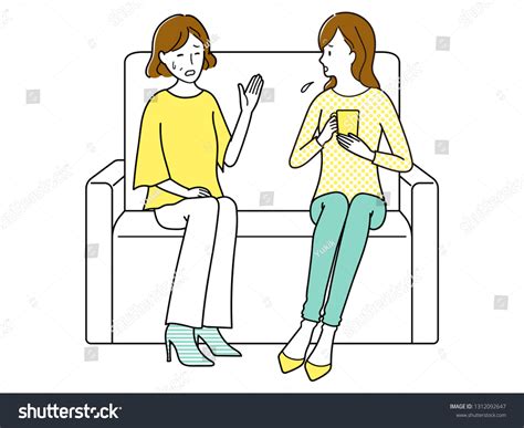 Mother Daughter Talking Stock Vector Royalty Free 1312092647