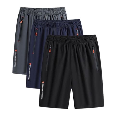 KIT 3 Peças Short Bermudas Casual Dry Fit Masculina Fina Verão De Seda