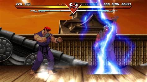 EVIL RYU Vs GOD SHIN GOUKI Highest Level Amazing Fight YouTube