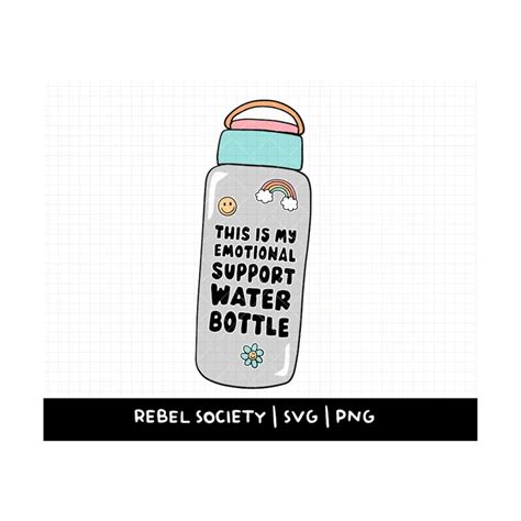 Emotional Support Water Bottle Svg Sticker Design Trendy Svg Inspire Uplift