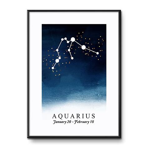 Obraz Astrologia Znak Zodiaku Wodnik Aquarius 31x41cm