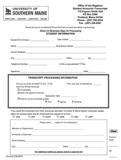 Usm Transcript Request Fill Out Sign Online DocHub