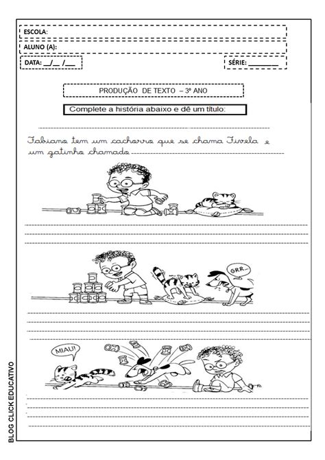 Imagens Para Produção De Texto 3º Ano Texto Exemplo