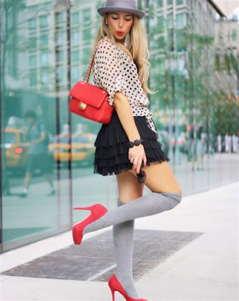 6 Sophisticated Ways To Wear Socks With Heels High Socks Outfits