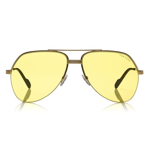 Tom Ford Wilder Sunglasses Pilot Acetate Sunglasses Ft0644 Yellow Tom Ford Eyewear