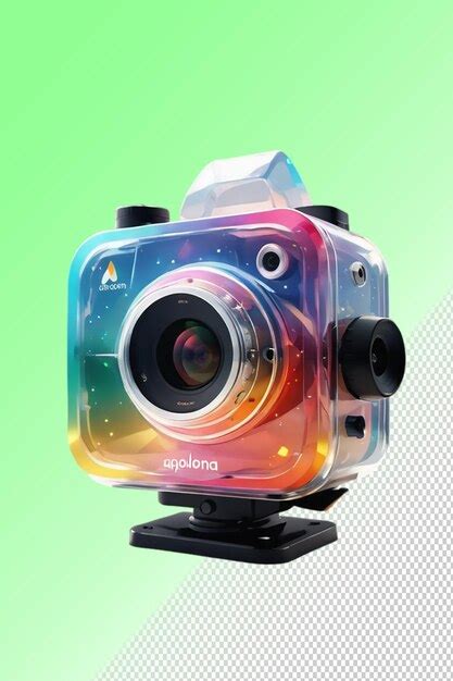 Premium Psd A Camera With A Rainbow Colored Lens Is Shown