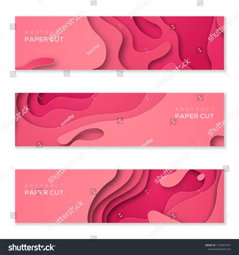 Horizontal Banners 3d Abstract Background Paper Vector De Stock Libre