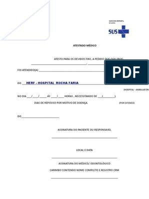 Atestado Médico Municipal RJ Sus PDF Sistema de saúde Hospital e