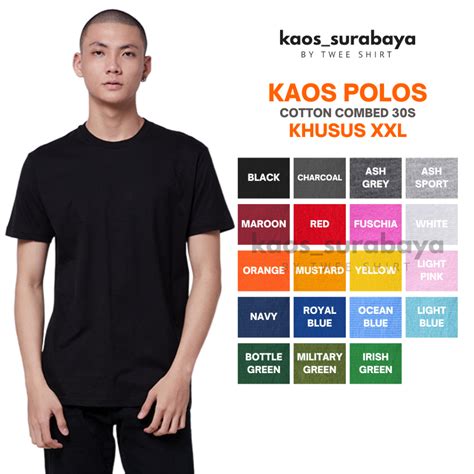 Jual Xxl Kaos Polos Cotton Combed S Lengan Pendek Tanpa Jahitan