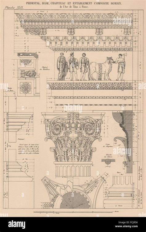 Composite Architecture Arch Titus Rome Pedestal Capital Base