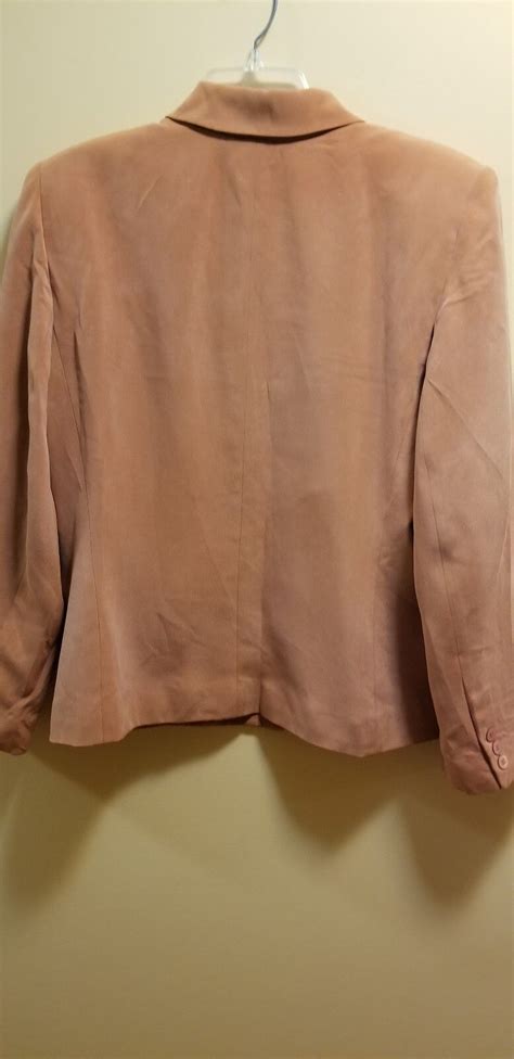 Chaus Women S Orange Long Sleeve Button Down Silk Top Blouse Size