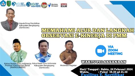 Webinar Igi Bengkayang Tahapan Observasi E Kinerja Pmm Youtube