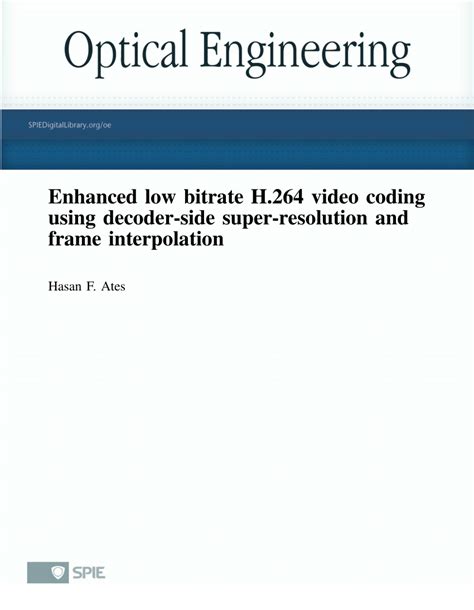 Pdf Enhanced Low Bitrate H Video Coding Using Decoder Side Super