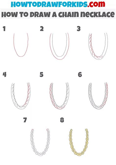 How To Draw A Chain Necklace Easy Drawing Tutorial For Kids How To