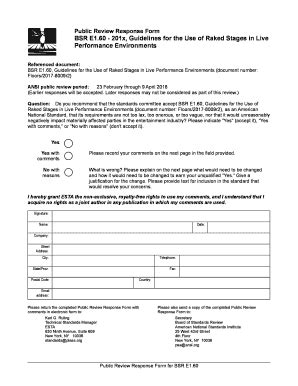 Fillable Online Tsp Esta Public Review Response Form Fax Email Print