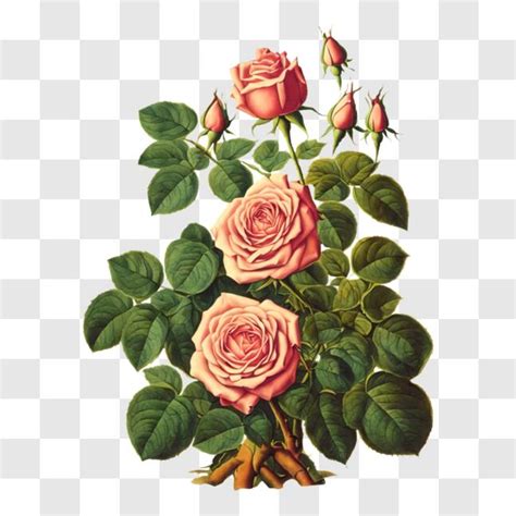 Descarga Hermosas Rosas Rosadas En Plena Floraci N Png En L Nea