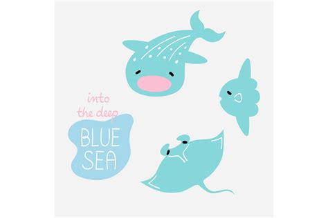 Sealifes Cartoon Stickers Graphic By Niradjstudio Creative Fabrica