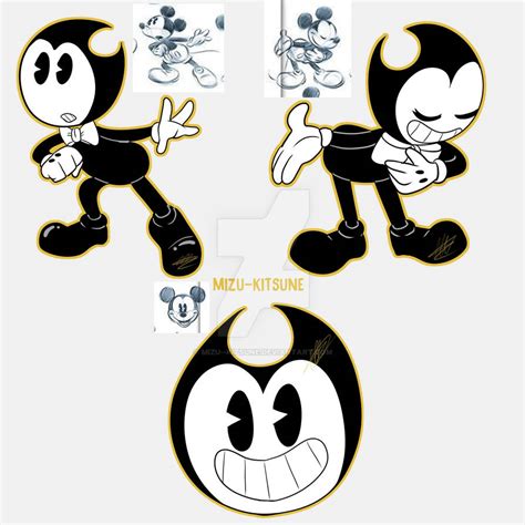 Bendy With Mickey Poses 3 By Mizu Kitsune On Deviantart